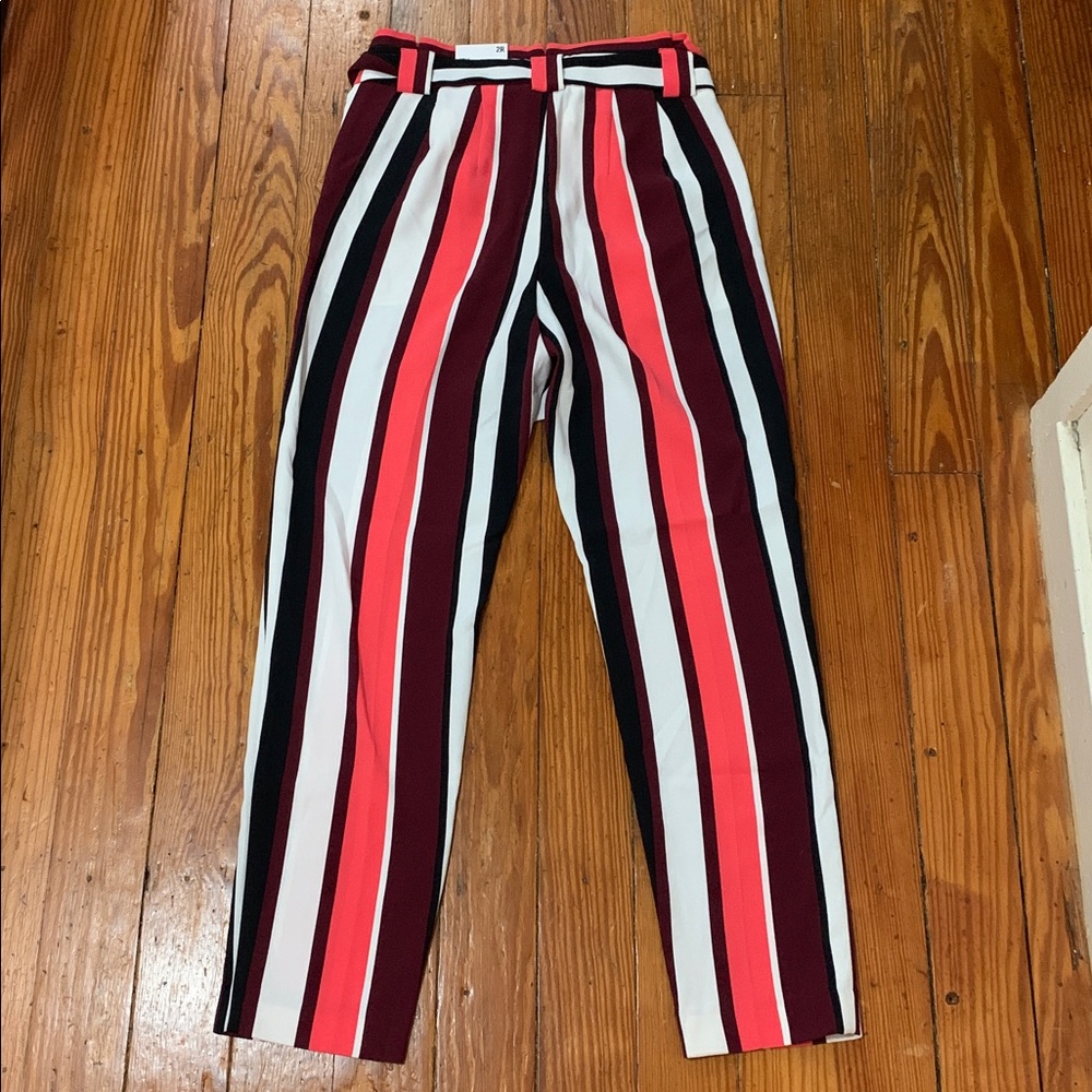 Express Multicolor Stripe Ankle High Rise Pant - Picture 5 of 8
